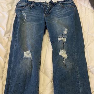 Dark denim ripped jeans, size 4